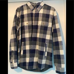 Marine Layer Men’s Blue and White Shacket Size Large